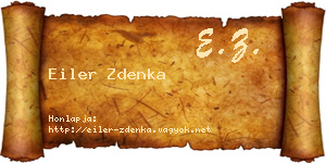 Eiler Zdenka névjegykártya